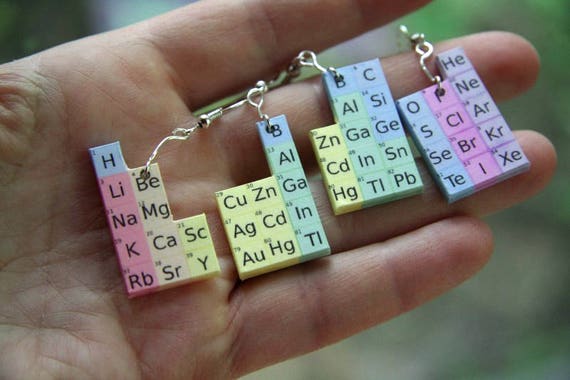 Periodic Table Earrings Element Earrings Chemists Earrings Gift for Chemist Earrings for Scientist Geeky Gift Science Earrings Etsy