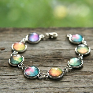 Nebel Armband mit Nebel, Galaxie, Sonnensystem Schmuck, bunte Armband