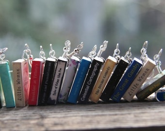 Miniature Book earrings, Jane Austen, Book jewelry, Dostoyevski, Edgar Alan Poe, Little Woman, Shakespeare, Little Prince, Sense and sensib