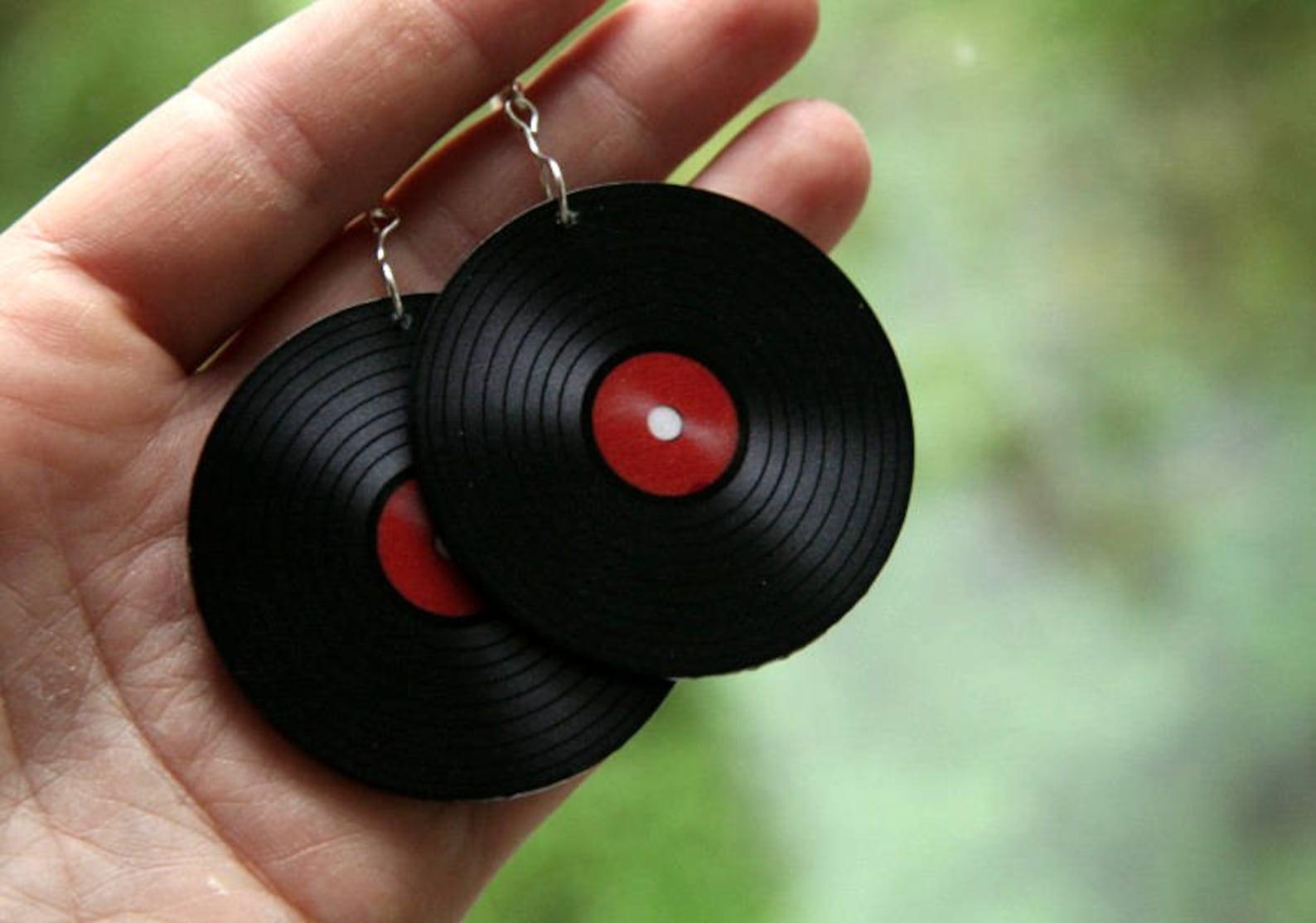 Vinyl record earrings vinyl decoupage earrings retro Etsy