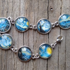 Van Gogh bracelet, Starry Night bracelet, Vincent Vang Gogh Starry Night