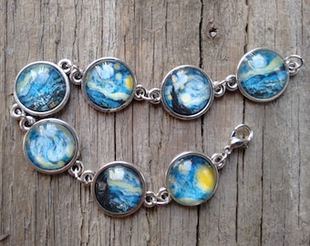 Van Gogh bracelet, Starry Night bracelet, Vincent Vang Gogh Starry Night