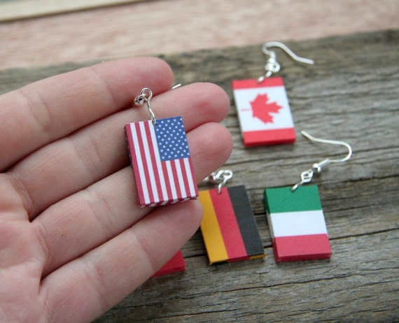 Luvente American Flag Enamel Earrings - E04247-RD.Y
