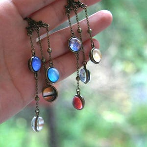 Solar System Earrings, Planet earrings, Large dangle earrings, Galaxy Earrings, Solar System lover, astronomy gift, Solar System Gift