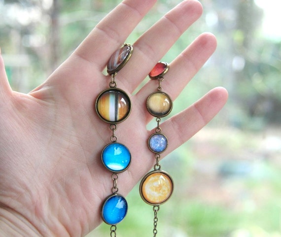 Buy Solar System Necklace, Planets, Necklace, Statement, Galaxy, Earth,  Moon Necklace Online in India - Etsy