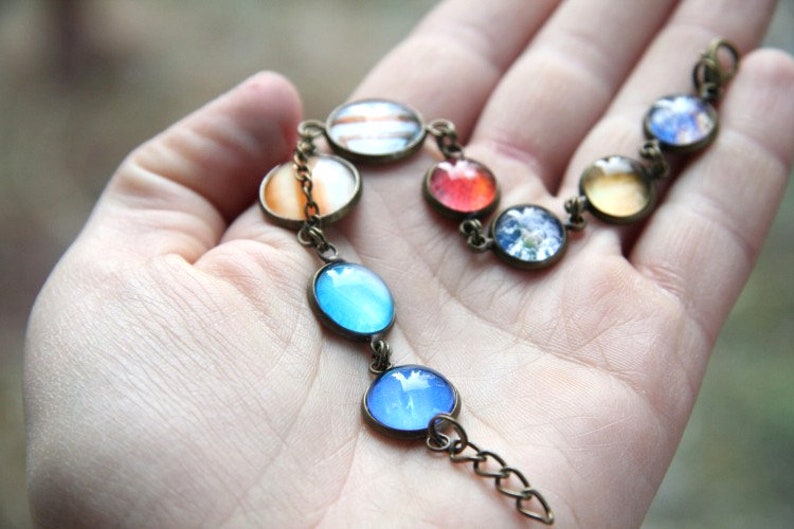 Bracciale Sistema Solare In Pietra Naturale - Design Universo, Unisex, Per Guarigione E Meditazione, Regolabile - Foto 8