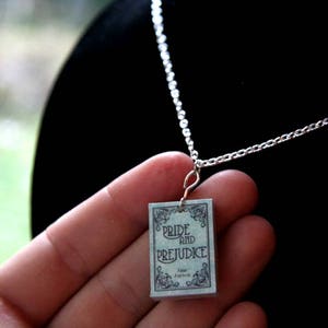 Miniature Books pendant, Classic novel necklace, Book jewelry, novel jewelry, Jane Austen, Miniature Book charm necklace, book lover