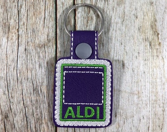 Aldi Keychain, Quarter Keeper, Aldi Quarter Holder, Aldis, Aldi, Keyfob, Mom Gift, Aldi Quarter Keeper, Aldis Keychain, Funny Gift, Friend