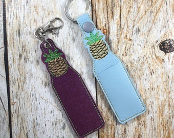 Pineapple Keychain, Pineapple Gift, Pineapple, Pineapple Chapstick Holder, Funny Gift, Keychain, Keyfob, Funny Pineapple Gift, Christmas