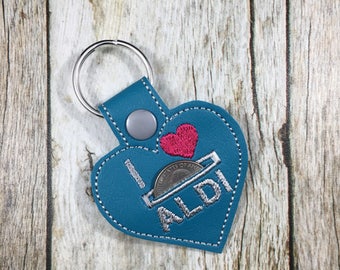 Aldi Quarter Keeper, Aldi Quarter Holder, Keychain, Friend Gift, Gift For Mom, Birthday Present, turquoise, Birthday Gift, Aldi, Aldis, Gift