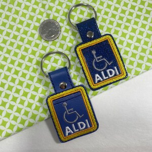 Aldi Keychain, Handicap, Cart Key, Quarter Keeper, Aldi Quarter Holder, Key Fob, Aldis, Coin Holder, Cart Key, Funny Handicap gift, gift