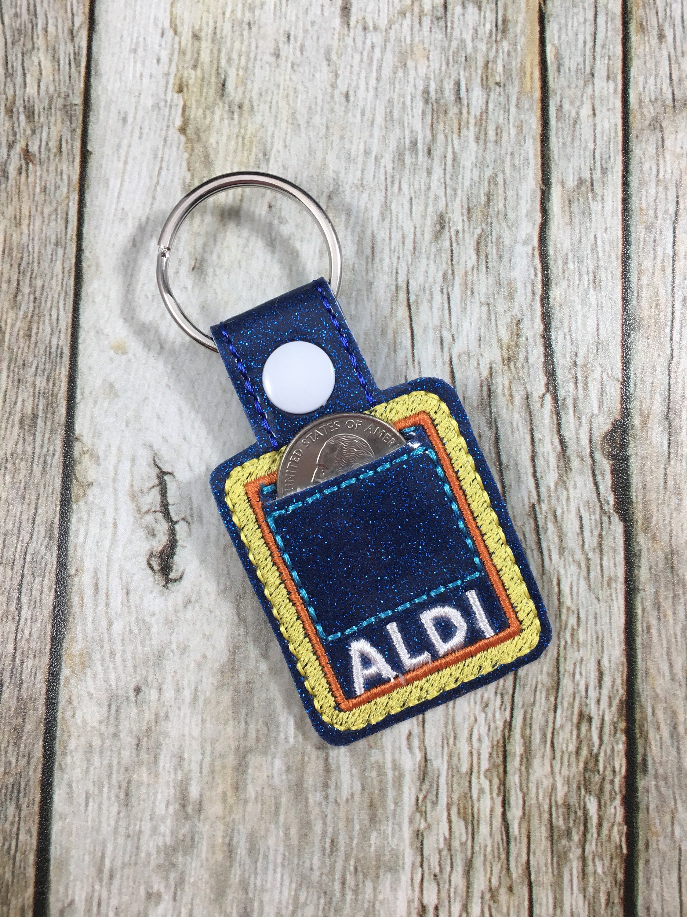 Aldi Keychain Quarter Keeper Aldi Quarter Holder Aldis Etsy