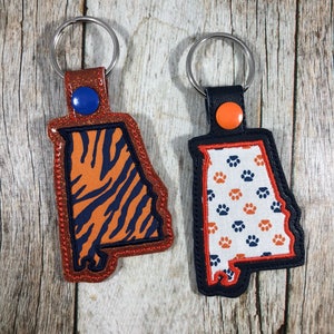 Alabama Keychain, Tigers Keychain, Alabama, Friend Gift, Paw print keychain, Key fob, Tiger&#39;s Stripe Keychain, Alabama Keychain