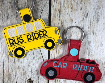 Bus Rider, Car Rider, School, Keychain, School Keychain, Bus Tag, Car Rider Helper, Bus Reminder, Bus Rider Keychain, Car Rider Keychain