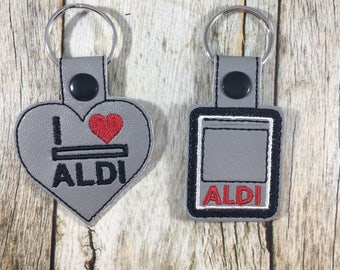 Aldi Keychain, Quarter Keeper, Aldi Quarter Holder, Aldis, Aldi, Keyfob, Mom Gift, Aldi Quarter Keeper, Stocking Stuffer Idea, Aldi Quarter