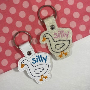 Silly Goose Keychain, 80&#39;s Goose, Key Fob, Funny Goose Keychain, Cute Gift, Stocking Stuffer, Geese, Keychain, Gift for Friend, Keychain