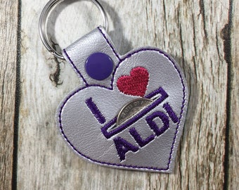 Aldi, Aldi Quarter, Birthday Gift, Aldi Quarter Keeper, Aldi Quarter Holder, Key Fob, Gift for Friend, Aldi Keychain, Gift for Mom, Funny