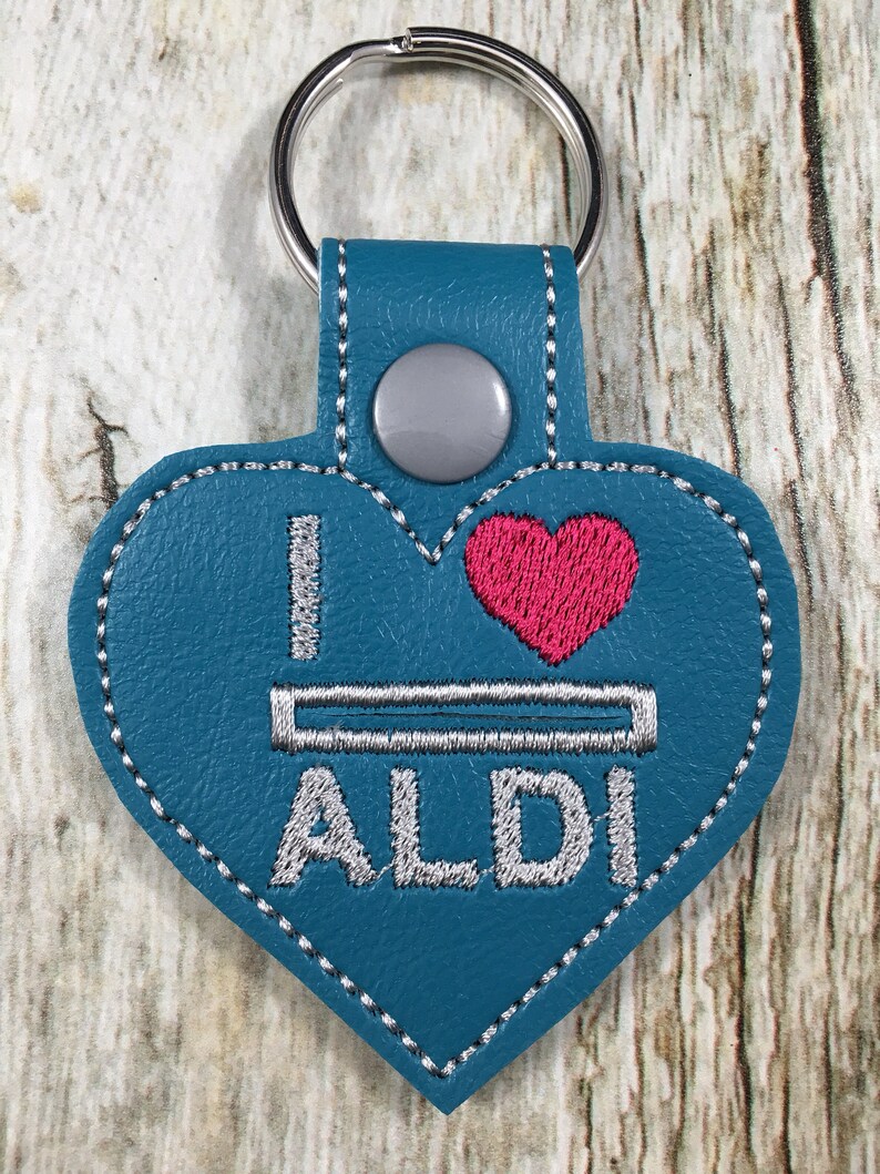 Aldi Quarter Keeper, Aldi Quarter Holder, Keychain, Friend Gift, Gift For Mom, Birthday Present, turquoise, Birthday Gift, Aldi, Aldis, Gift image 2