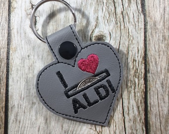 Aldi Keychain, Aldi Quarter Keeper, Birthday Gift, Aldi, Aldi Key Fob, Gift for Mom, Aldi Quarter Holder, Christmas Gift, Stocking Stuffer