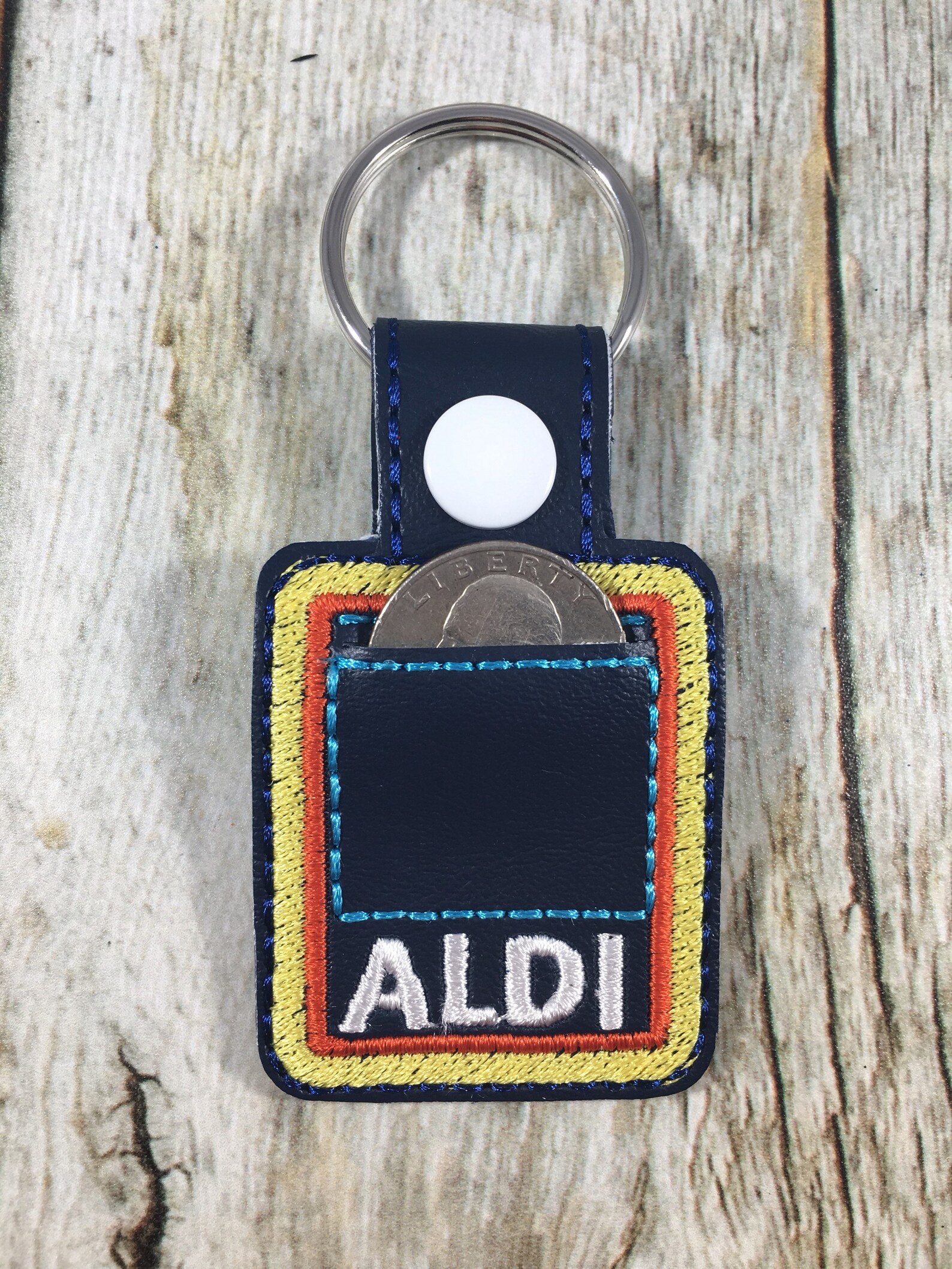 Aldi Keychain Quarter Keeper Aldi Quarter Holder Aldis Etsy