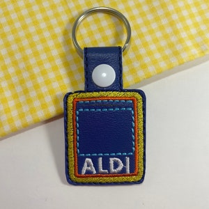 Aldi Schlüsselanhänger, Cart Key, Quarter keeper, Aldi Quarter Halter, Cart Token, Schlüsselanhänger, Aldis, Münzhalter, Cart Key, bestickt, Geschenk für Sie Bild 6