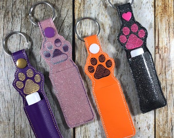 Paw Print Keychain, Paw Print Gift, Paw Print Chap Stick Holder, Vet Tech Gift, Animal Rescue, Friend Gift, Chap Stick Holder, Lip Balm