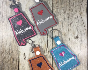 Alabama, portachiavi dell'Alabama, stato dell'Alabama, orgoglio dell'Alabama, documento d'identità, regalo, portachiavi, regalo per un amico, Roll Tide, amo l'Alabama, Auburn