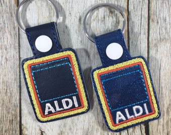 Aldi Keychain, Quarter Keeper, Aldi Quarter Holder, Aldis, Aldi, Keyfob, Mom Gift, Aldi Quarter Keeper, Aldis Keychain, Funny Gift, Friend