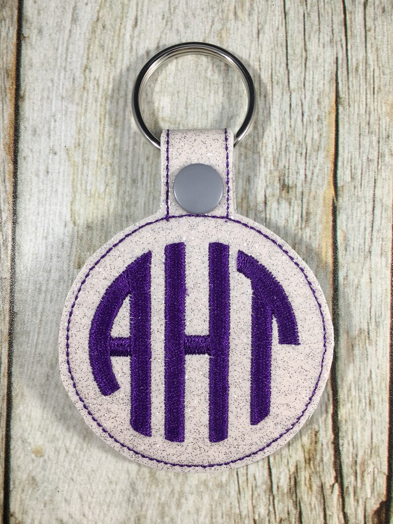 Monogrammed Keychain Monogram Circle Monogram Christmas | Etsy