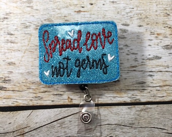Spread Love Not Germs, Krankenschwester Abzeichen Reel, Süße Abzeichen Reel, Abzeichen Reel für Krankenschwester, Germ Badge Reel, Lustige Abzeichen Reel, kleines Geschenk für Krankenschwester