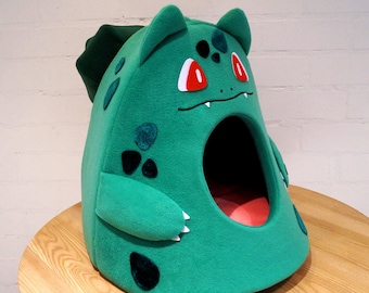 Bulbasaur Fleece Cat Bed, Pokemon Pet House, Small Dog Bed