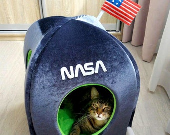 Cat furniture rocket spaceship,NASA cat house, Small Dog bed, Сat furniture, Сat teepee,Dog furniture,American space shuttle,Christmas gift