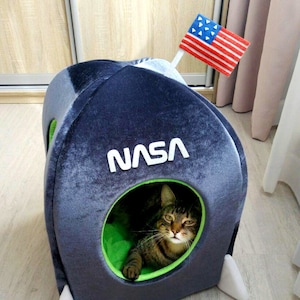 Cat furniture rocket spaceship,NASA cat house, Small Dog bed, Сat furniture, Сat teepee,Dog furniture,American space shuttle,Christmas gift