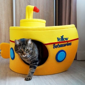 Yellow Submarine Cat House: Cama de lã XXL para animais de estimação - inspirada nos Beatles