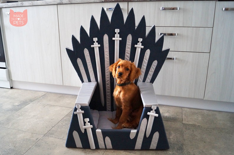 Cat bed Iron Throne, Cat furniture, big Gray Cat house, Gift idea for pet, Cat couch, Pet house, Bed for small dog, Cat cave,Teepee for cat image 5