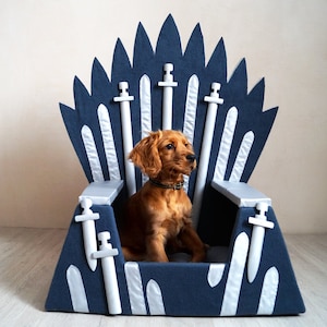 Cat bed Iron Throne, Cat furniture, big Gray Cat house, Gift idea for pet, Cat couch, Pet house, Bed for small dog, Cat cave,Teepee for cat image 8