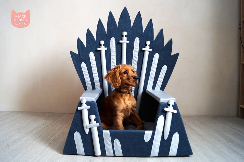 Cat bed Iron Throne, Cat furniture, big Gray Cat house, Gift idea for pet, Cat couch, Pet house, Bed for small dog, Cat cave,Teepee for cat image 8