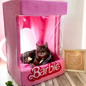 Barbie box cat house, Barbie Land doll house, Pink cat furniture, Big pet house, XXL cat house, Gift for pet, Small dog, Christmas gift idea