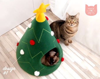 Christmas tree cat house Cat furniture Christmas gift idea Pet furniture Cat teepee Dog bed Decoration on Christmas For pet lovers Xmas gift