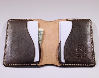 Sheep skin leather slim bifold wallet