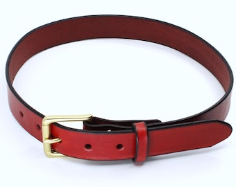 Handmade 1.5 inches wide Hermann Oak leather belt, full grain, brass roller buckle