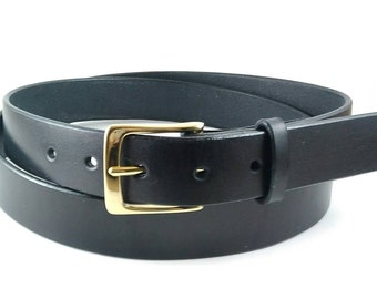 Handmade 1.5 inches wide Hermann Oak leather belt, full grain, solid brass buckle