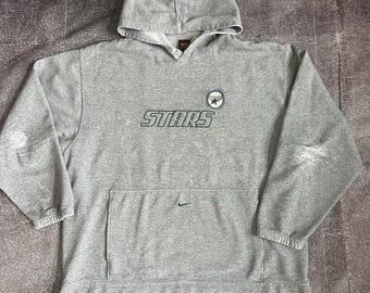 Sudadera con capucha Nike Dallas Stars Center Check gris jaspeado vintage para hombre, talla XL