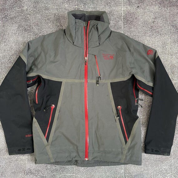 Mens Vintage Mountain Hardwear Conduit Softshell Gray Black Ski