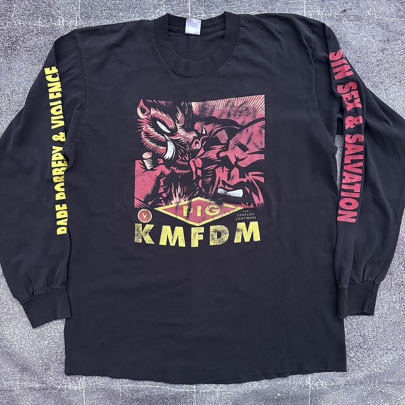 Men's Vintage 90's Pig KMFDM Sinsation Industrial NIN Long Sleeve
