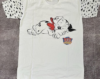 Men's Vintage 90's Disney 101 Dalmatians White Dog Movie Promo T Shirt Tee Sz XL