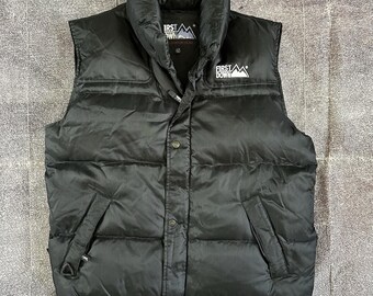 Vintage Reversible First Down Puffer Vest Big Logo Outwear Fashion