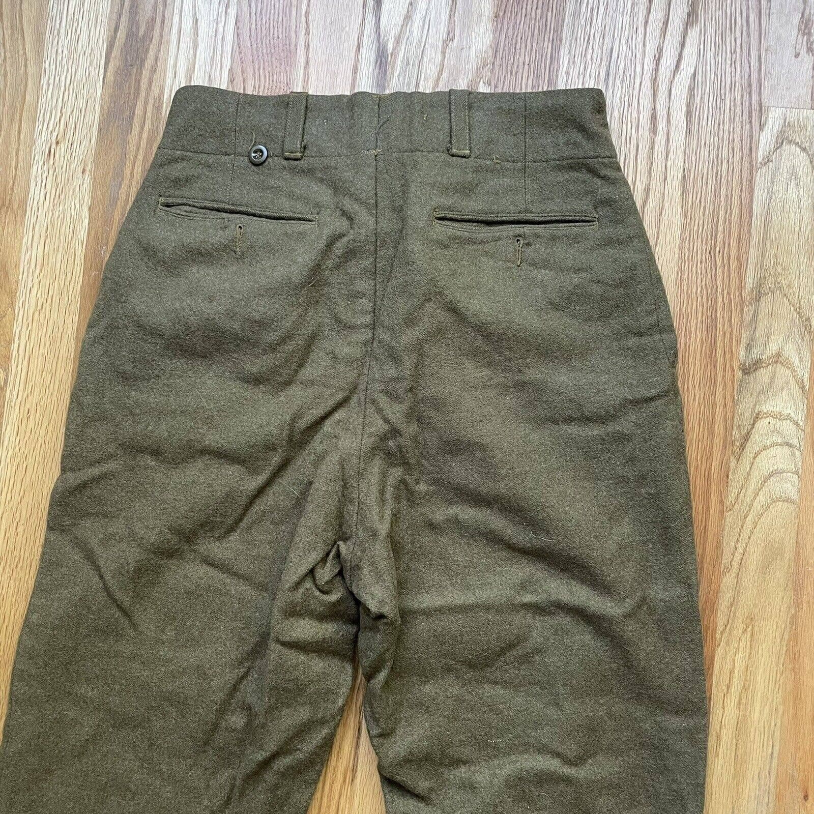 Mens Vintage 60s US Military Army Green Wool M-65 Field Trouser Pants ...