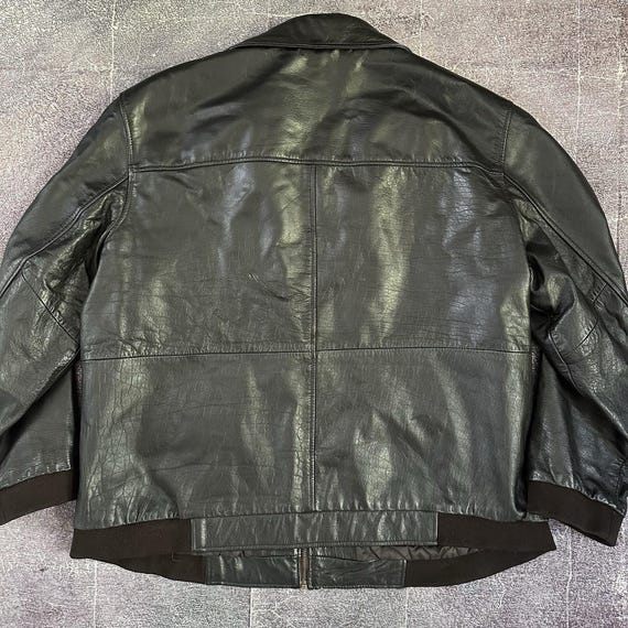 Men's Vintage 90s Cherokee Dark Brown Patina Leather Bomber Pilot