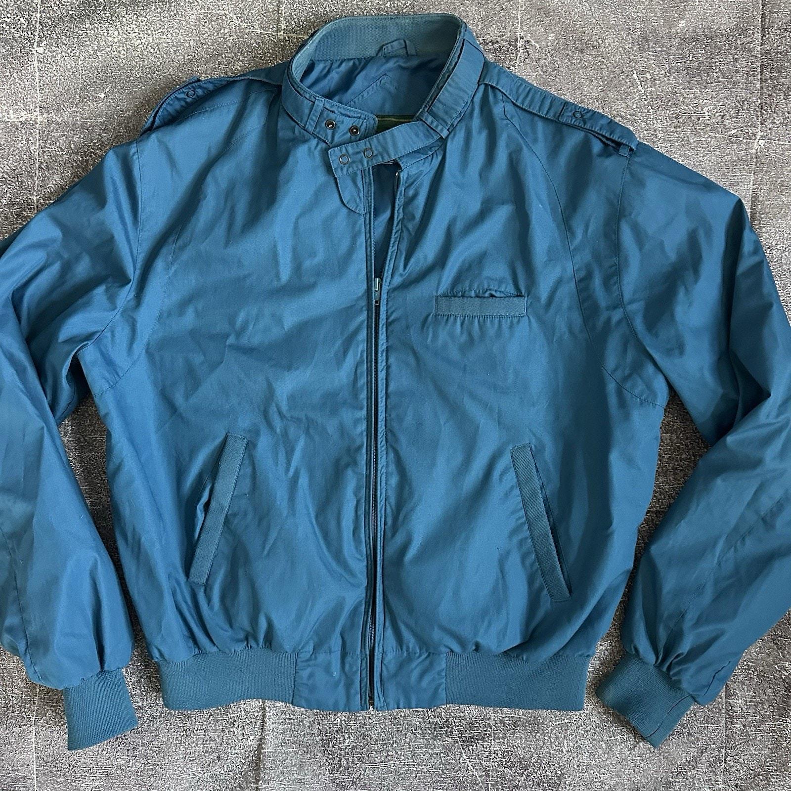 Men's Vintage 90's Quail Run Iconic Racer Blue Windbreaker Bomber